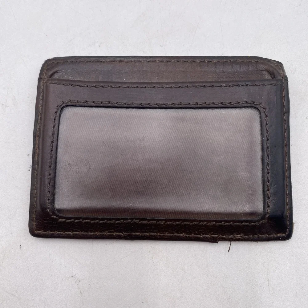 Serman Brands Wallet Dark Brown RFID Blocking Front‎ Back Pocket VGC